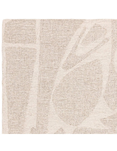 Elevate your space with the Loxley Chalk boho rug, featuring a soft geometric design and plush natural wool for timeless bohemi