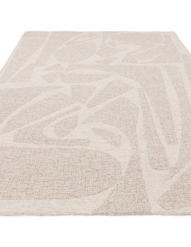 Elevate your space with the Loxley Chalk boho rug, featuring a soft geometric design and plush natural wool for timeless bohemi