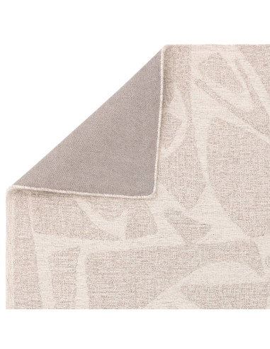 Elevate your space with the Loxley Chalk boho rug, featuring a soft geometric design and plush natural wool for timeless bohemi
