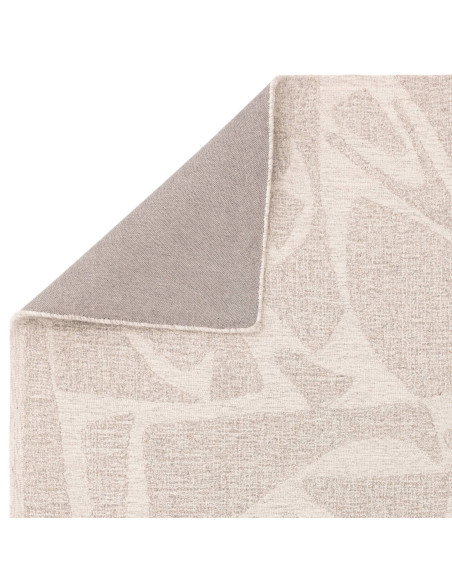 Elevate your space with the Loxley Chalk boho rug, featuring a soft geometric design and plush natural wool for timeless bohemi