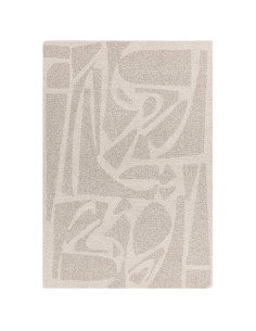 Tappeto Loxley Linen in lana naturale, design geometrico perfetto per ambienti boho chic ed etnici. Eleganza e comfort fatti a
