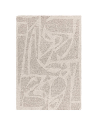 Tappeto Loxley Linen in lana naturale, design geometrico perfetto per ambienti boho chic ed etnici. Eleganza e comfort fatti a
