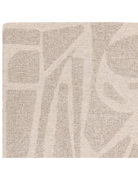 Elevate your space with the Loxley Linen boho rug, featuring a soft wool blend and abstract geometric design for timeless bohem