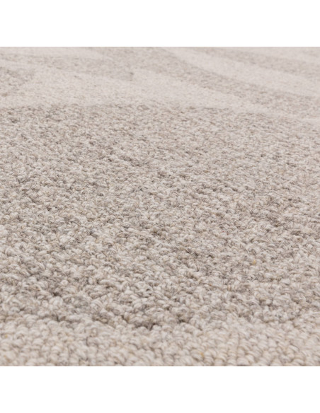 Tappeto Loxley Linen in lana naturale, design geometrico perfetto per ambienti boho chic ed etnici. Eleganza e comfort fatti a