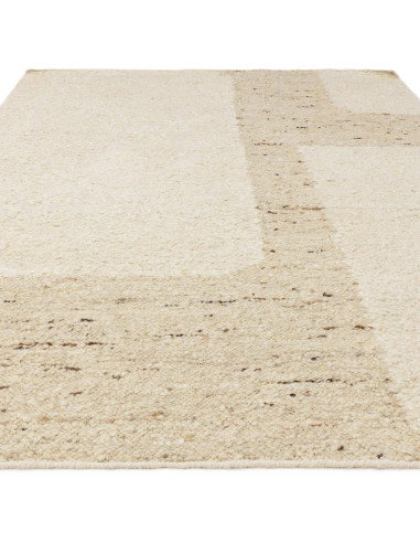 Tappeto Napa Border in lana, design organico e stile tinta unita, perfetto per ambienti moderni e tappeti boho chic dal fascino