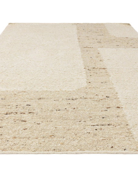 Tappeto Napa Border in lana, design organico e stile tinta unita, perfetto per ambienti moderni e tappeti boho chic dal fascino