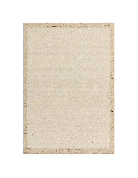 Handwoven Napa Ladder boho rug in natural wool blends durability with soft, neutral tones for a cozy, stylish addition to any r