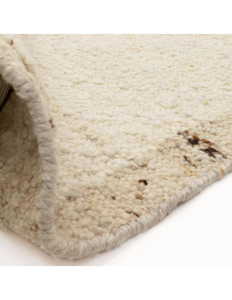Handwoven Napa Ladder boho rug in natural wool blends durability with soft, neutral tones for a cozy, stylish addition to any r