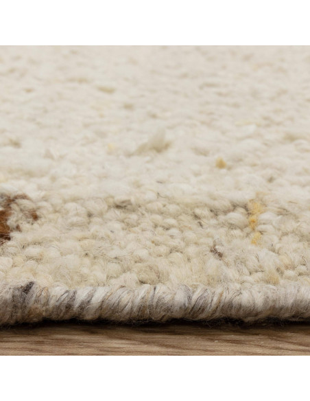 Handwoven Napa Ladder boho rug in natural wool blends durability with soft, neutral tones for a cozy, stylish addition to any r
