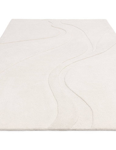 Elevate your space with the Olsen Glide boho rug, featuring a plush wool pile and abstract geometric design for timeless bohemi