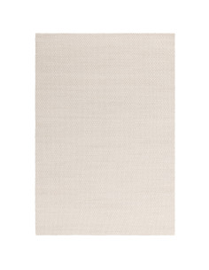 Tappeto Zander Ivory in lana e poliestere, fatto a mano, perfetto per ambienti boho chic ed etnici, elegante e resistente nel t