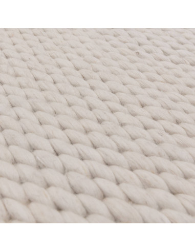 Tappeto Zander Ivory in lana e poliestere, fatto a mano, perfetto per ambienti boho chic ed etnici, elegante e resistente nel t