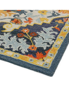 Tappeto classico Bronte Multi in lana fatta a mano, con motivo a medaglione e colori vivaci, perfetto per ambienti eleganti e t 2