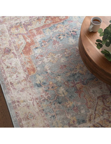 Elevate your home with the Flores Azin FR01 classic rug, featuring a timeless medallion pattern and durable, easy-care syntheti