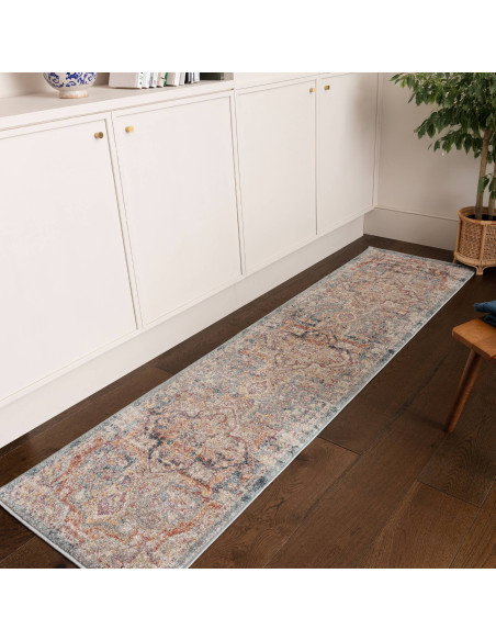 Tappeto Flores Azin FR01: eleganza classica e colori sofisticati per ambienti accoglienti. Perfetto tra i tappeti tradizionali