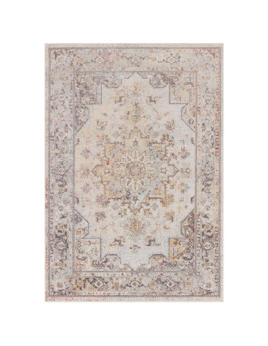 Elevate your space with the Flores Ester FR05 classic rug, featuring a timeless medallion pattern and durable, easy-care polypr