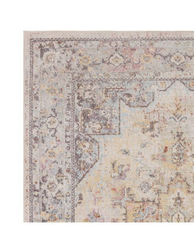 Elevate your space with the Flores Ester FR05 classic rug, featuring a timeless medallion pattern and durable, easy-care polypr