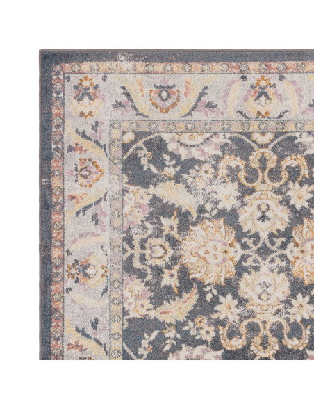 Elevate your space with the Flores Farah FR07 classic rug, featuring a timeless medallion pattern and durable, easy-care polypr
