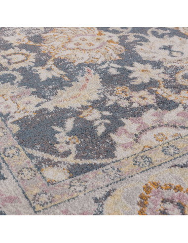 Elevate your space with the Flores Farah FR07 classic rug, featuring a timeless medallion pattern and durable, easy-care polypr