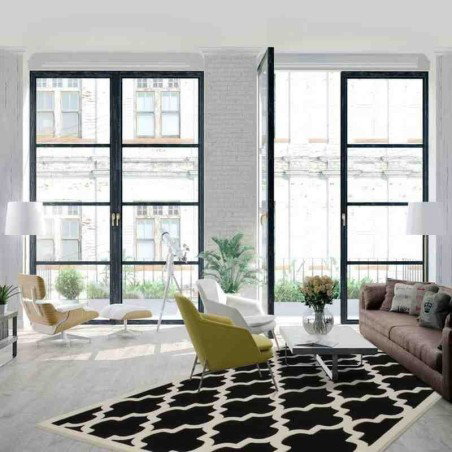 tappeto moderno geometrico manolya 2097 nero