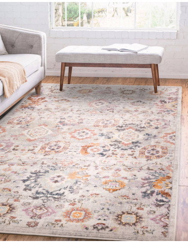 Elevate your space with the Flores Mina FR02 classic rug, featuring a timeless medallion pattern and durable, easy-care polypro