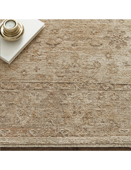 Elevate your space with the Heriz Ornate Beige rug, a durable classic rug featuring timeless medallion patterns in soft, neutra