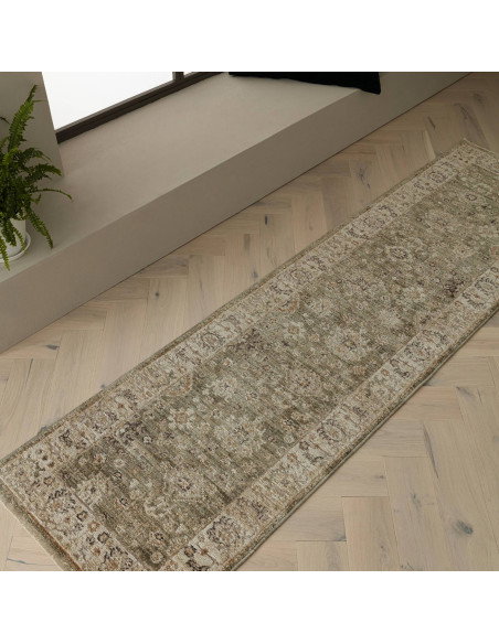 Tappeto Heriz Ornate Green: eleganza e colori naturali per ambienti caldi. Perfetto tra i tappeti classici, resistente e facile