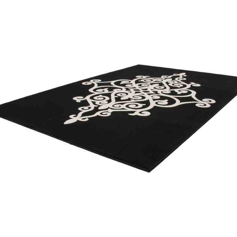 tappeto moderno floreale manolya 2099 nero