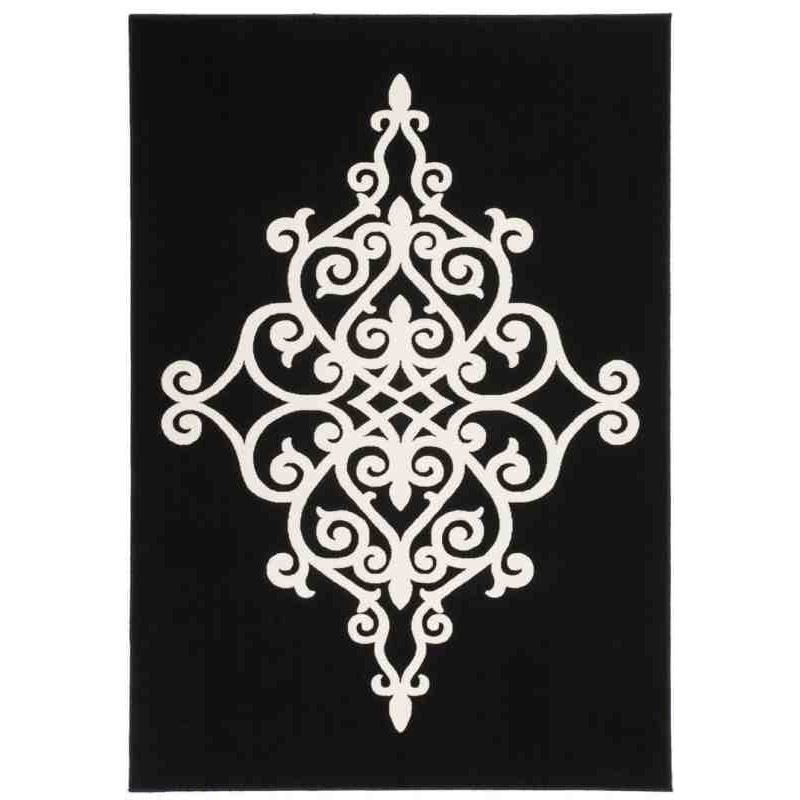 tappeto moderno floreale manolya 2099 nero