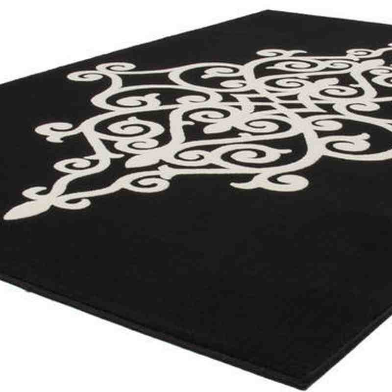 tappeto moderno floreale manolya 2099 nero