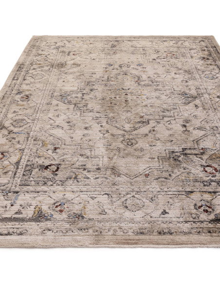 Elevate your home with the Sovereign Ash Medallion classic rug, featuring a timeless Persian pattern and durable, easy-care syn