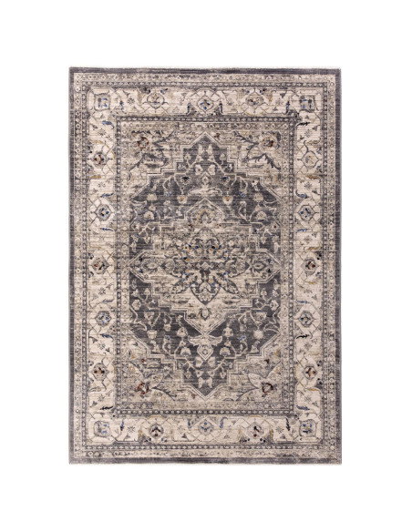 Tappeto Sovereign Charcoal Medallion: eleganza e raffinatezza in stile persiano, perfetto per ambienti classici e moderni. Qual