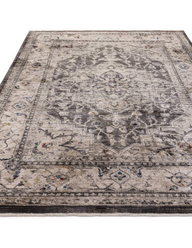 Elevate your space with the Sovereign Charcoal Medallion, a durable classic rug featuring a timeless Persian pattern and plush