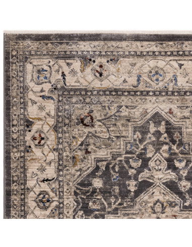 Elevate your space with the Sovereign Charcoal Medallion, a durable classic rug featuring a timeless Persian pattern and plush