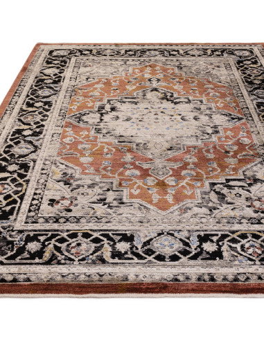 Elevate your décor with the Sovereign Terracotta Medallion classic rug, featuring a Persian pattern and durable, easy-care synt