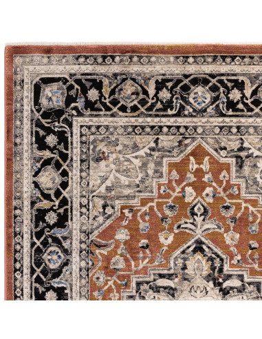 Elevate your décor with the Sovereign Terracotta Medallion classic rug, featuring a Persian pattern and durable, easy-care synt