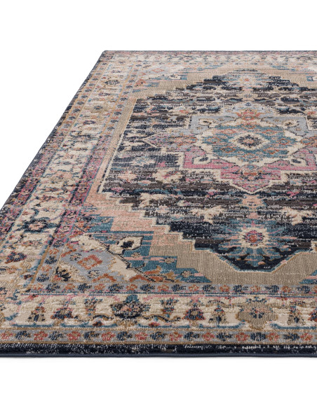 Enhance your space with the Zola Razan classic rug, featuring a Persian pattern and durable, easy-care synthetic fibers for las