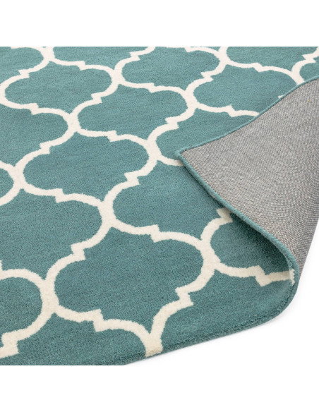 Elevate your space with the Albany Ogee Duck Egg rug, a modern designer rug featuring plush wool and a chic geometric pattern f
