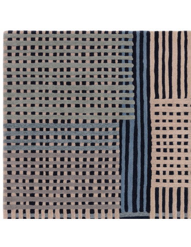 Elevate your space with the Aspect Blue Multi modern designer rug, featuring geometric elegance and plush natural wool for last