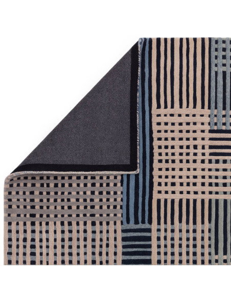 Elevate your space with the Aspect Blue Multi modern designer rug, featuring geometric elegance and plush natural wool for last