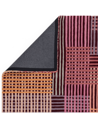Discover the Aspect Red Multi modern designer rug—bold geometric patterns in natural wool, adding warmth and style to any livin