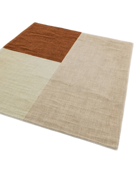 Tappeto Blox Copper in lana naturale, design moderno e geometrico, perfetto per soggiorni contemporanei e ambienti dal gusto ra