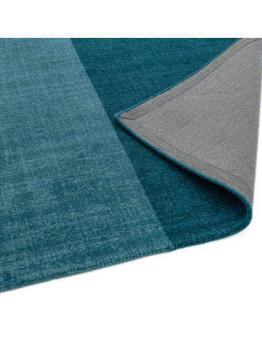Tappeto Blox Teal in lana naturale, design geometrico moderno, perfetto per soggiorni contemporanei e ambienti dal gusto raffin
