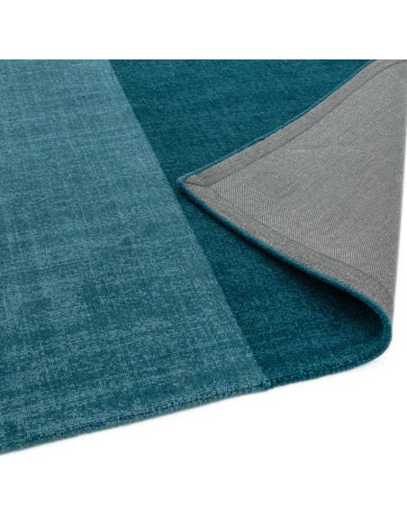Tappeto Blox Teal in lana naturale, design geometrico moderno, perfetto per soggiorni contemporanei e ambienti dal gusto raffin