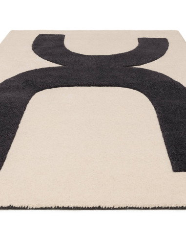 Elevate your space with the Canvas 03 Balance, a modern designer rug featuring bold geometric patterns and plush natural wool f