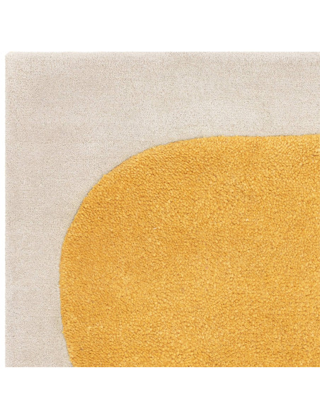 Tappeto Canvas 04 Sculpt in lana naturale: design moderno e forme astratte per un soggiorno elegante e contemporaneo. Comfort e