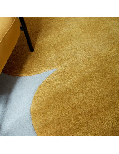 Tappeto Canvas 04 Sculpt in lana naturale: design moderno e forme astratte per un soggiorno elegante e contemporaneo. Comfort e