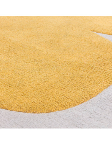 Tappeto Canvas 04 Sculpt in lana naturale: design moderno e forme astratte per un soggiorno elegante e contemporaneo. Comfort e