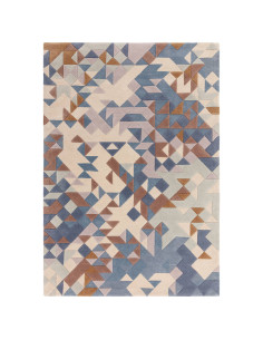 Tappeto Enigma Blue Multi: design moderno e geometrico, perfetto tra i tappeti contemporanei soggiorno per eleganza e comfort.