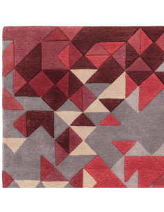 Tappeto Enigma Red Multi: design geometrico moderno, perfetto per soggiorni contemporanei con stile, comfort e materiali di alt 2